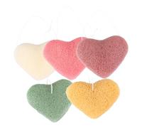 iplusmile Lot De 5 Éponges Nettoyantes Visage En Forme De Cœur En 5 Couleurs Exfoliantes Contrôle Du Sébum Réutilisables Pour Nettoyage En Profondeur Du Visage