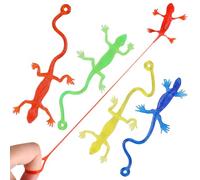 iplusmile Lot de 5 Jouets Lézards Extensibles en TPR 9X3 CM Couleurs Assorties - Figurines Collantes pour Mur Accessoires Amusants Polyvalents et Présents de Fête pour Garçon et Filles