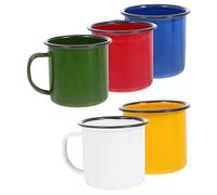 iplusmile Lot de 5 Petites Tasses Vintage en Émail aux Couleurs Assorties, Mini Mugs Multifonctions pour Boissons Chaudes et Froides, Design Rétro Pratique Maison Bar, Tasse à Boire et