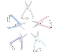 iplusmile Lot de 5 Petits Ciseaux de Couture en Acier Inoxydable, Mini Ciseaux Pliants pour Garçon et Filles et Étudiants, Outils de Coupe Précis pour Tissu et Fil