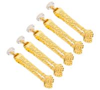 iplusmile Lot de 5 Pinces à Charbon en Fer Motif Floral Gravé Accessoires pour Brûleur D’Parfum Clips pour Cônes et Briquettes pour Contemplation et Décoration Intérieure Couleur Métal