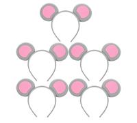 iplusmile Lot de 5 Serrage-Têtes Oreilles de Souris en Peluche Grise Accessoires de Coiffure Cosplay pour Adultes et Filles Bandeaux Déguisement Fête Halloween Carnaval Anniversaire