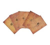 iplusmile Lot de 5 Set de Sets Papeterie Vintage A5 Papier à L'aspect Ancien Kraft Enveloppes Assorties Motifs Feuilles, Ancre, Soleil, Étoiles, Trèfle pour Lettres Manuscrites,