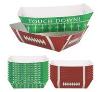 iplusmile Lot de 50 Barquettes de Service Jetables en Papier Kraft 11X67X43 CM Plateaux Ouverts Verts et Rouges pour Hot-Dogs Frites et Amuse-Gueules pour Fêtes Buffets et Événements