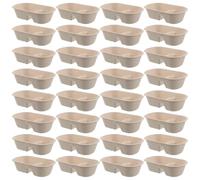 iplusmile Lot de 50 Gamelles Jetables Double Compartiment 1000 ML pour Nourriture et Eau des Petits Animaux Gamelle de Voyage Légère et Hygiénique pour Chiots en Cage Camping et Extérieur