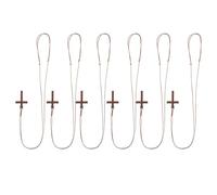iplusmile Lot de 6 Colliers Pendentifs Croix en Bois, Bijoux Chrétiens Unisexes, Pendentif Crucifix Catholique Léger et Solide, pour Hommes et Femmes, Présent Noël et Fêtes Chrétiennes, Taille Moyenne