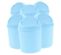 iplusmile Lot De 6 Corbeilles À Papier De Comptoir Style Dessin Animé Avec Couvercle Basculant Bleu Ciel
