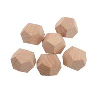 iplusmile Lot De 6 Dés en Bois Brut pour Loisirs Créatifs : Blocs De Bois Graffiti À Faire Soi-même - Dés Vierges À 12 Faces - Créez Vos Propres Accessoires De Jeu pour Noël, Un