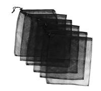 iplusmile Lot De 6 Paquet à Cordon en Maille Filet Noir, Léger Et Résistant, Pochette De Rangement Polyvalente pour Fruits, Légumes Et Voyage