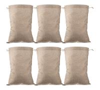 iplusmile Lot de 6 Paquet en Toile de Jute à Légumes Réutilisables 20X30 CM Cordon de Serrage Pochette Respirante pour Conservation de Pommes de Terre et Légumes Paquet de Rangement