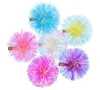 iplusmile Lot de 6 Petites Pinces à Cheveux Boules Brillantes en Plastique et Polyester, Accessoires pour Cheveux Épais, Design Élégant pour Femmes