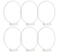 iplusmile Lot de 6 Sets de Cercles Métalliques à Fleurs pour Centre de Table Mariage, Anneaux en Fer Argenté 20 Cm Base en Bois Blanc, Décorations DIY pour Guirlandes et Loisirs Créatifs,