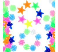 iplusmile Lot de 72 Perles en Plastique pour Vélo Décorations pour Rayons de Roue 36 Étoiles et 36 Perles Rondes Phosphorescentes Clips Faciles à Installer Accessoires Colorés pour