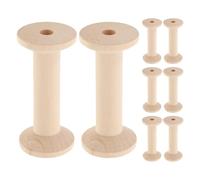 iplusmile Lot de 8 Bobines en Bois Brut pour Loisirs Créatifs Organiseur de Bobines de Fil Naturel Porte-Fil en Bois pour Broderie Couture et Tissage Enrouleur de Fil Polyvalent