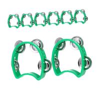 iplusmile Lot De 8 Tambourins En Métal Pour Enfants Jouets Pour Tout-Petits Clochettes À Main Jeu D'Instruments Tambourin À Secouer Cloches Musicales Pour Enfants Vert