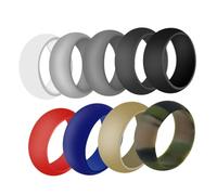 iplusmile Lot de 9 Anneaux Sportifs Unisexes en Silicone, Bagues Rondes Taille 8, Anneaux en Caoutchouc Confortables pour Activités Sportives et Ménage, Couleurs Assorties