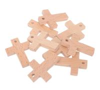 iplusmile Lot de 9 Porte-clés Pendentifs Croix en Bois de Hêtre, Dimensions 53x40 Mm, Accessoires Suspendus pour Clés, Paquet à Dos et Décoration Artisanale, Breloques Naturelles