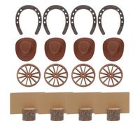 iplusmile Lot de Décorations Rustiques pour Fête Western 20 Pièces en Bois et Fer, Accessoires Légers pour Mariage et Anniversaire, Cadeaux Inoubliables pour Table