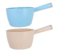 iplusmile Louche à Eau Lot de 2 Pièces Petite Taille Plastique Bleu et Beige Pelle à Eau Multifonction Cuisine et Maison Ustensile Pratique pour Lavage Légumes Arrosage Fleurs Usage