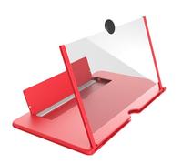 iplusmile Loupe Écran Téléphone Portable HD Rouge Amplificateur Vidéo Simple et Support Multifonction pour Maison Camping et Loisirs Protection Oculaire