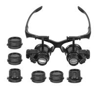 iplusmile Loupe Frontale 10X 15X 20X 25X Éclairage LED, Lunettes Grossissantes en ABS et Acrylique, pour Travaux Minutieux sur Bijoux et Mécanismes Horlogers