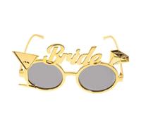 iplusmile Lunettes de Soleil Mariage Dorées pour Enterrement de Vie de Jeune Fille Accessoire Photo Unique Mariée Lunettes de Déguisement Fête et Soirée 1 Pièce