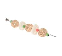 iplusmile Mâcher Suspendu pour Perroquets Rotin Durable avec Perles Enrichissement pour Cage Oiseaux Adapté à Tous Types de Perroquets et Oiseaux