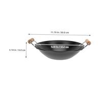 iplusmile Marmite Inox Anti-débordement avec Poignées Bois Isolantes Poêle Double Oreilles Polyvalente pour Cuisson Maison et Camping Fond Plat pour Wok et Mijoté