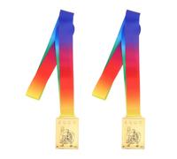 iplusmile Médaille de Compétition Sportive en Alliage de Zinc Carrée Moderne 2pcs pour Judo avec Ruban, Récompense pour Compétition d'arts Martiaux Scolaire et Esprit D'équipe