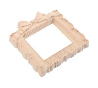 iplusmile Mini Bow Photo Frame Unfinished Natural Wood Carved Frame For DIY Painting And Home Wall Picture Display