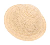 iplusmile Mini Chapeau Paille Miniature pour Poupées Accessoire Artisanal et Décoration DIY pour Maison de Poupée Ornement Compact Paille Jaune