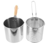 iplusmile Mini Friteuse en Acier Inoxydable Panier à Friture, Casserole Résistante à Haute Température, Cuisine Maison
