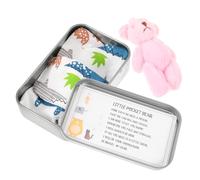 iplusmile Mini Peluche Ours Boîte Cadeau Décoratif Doux Ornement Ours Boîte Métallique Cadeau Mignon pour Bureau et Maison pour Amis et Famille