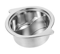 iplusmile Mini Pot à Fondue Double Compartiment 16 Cm en Acier Inoxydable Anti-rouille pour Électroménager de Cuisson Multicuisine, Marmite à Soupe Résistante, Usage Domestique,
