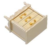 iplusmile Miniature Dollhouse Bedside Cabinet Retro Wooden Drawer Nightstand for Doll House Bedroom Furniture Collector Vintage Charm