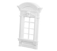 iplusmile Miniature Dollhouse Window Frame European Style DIY Craft Supplies with Roman Columns and Badges for Collectors and Home Decor