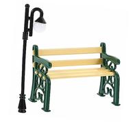 iplusmile Miniature Mobilier de Jardin Banc Vert et Lampadaire Courbé Décor Extérieur Maison Poupée Chemin Miniature