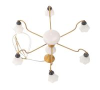 iplusmile Miniature Plafonnier Maison Poupée Luminaire Suspendu Décoratif pour Table et Maison Miniature Modèle de Lampe de Plafond Doré Blanc Accessoire Créatif pour Aménagement Paysager