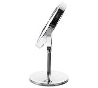 iplusmile Miroir de Maquillage de Table Rond Double Face Pivotant Argenté | Base Stable et Format Compact, Style Élégant, pour Sourcils et Pilosité Faciale, Salle de Bains ou Chambre