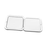 iplusmile Miroir de Poche Pliable Grossissement Compact pour Voyage et Maquillage Surface Réfléchissante Protégée avec Couvercle Rayures Design Carré Élégant et Portable