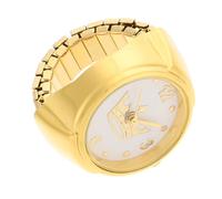 iplusmile Montre Bague Décorative Rétro en Acier Inoxydable et Verre Or | Style Créatif et Unique, Pratique et Résistant à L'usure, Pile Bouton Incluse pour Affichage Horaire