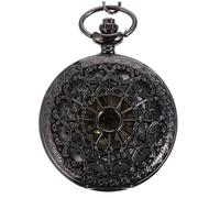 iplusmile Montre Creuse Vintage avec Chaîne Cadran Noir Rétro Mécanique pour Homme et Femme Style Squelette Élégant