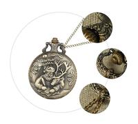 iplusmile Montre de Poche Père Noël à Quartz Rétro en Alliage Grosse Taille Chaîne Amovible Montre Vintage pour Camping et Chasse Coffret Présent Noël Pratique