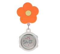 iplusmile Montre Infirmière Numérique à Clip Rétractable, Silicone, Lumineuse Orange Fleur, Femmes, Soins Médicaux, Petite Taille Compacte