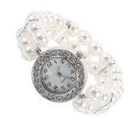 iplusmile Montres Vintage pour Femmes Bracelet en Perles Jolies Montres Fantaisie Montres-Bracelets pour Femmes Montres en Or Minnowxy Plastique Blanc