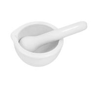 iplusmile Mortier et pilon en porcelaine de 60 mm : mini mortier en porcelaine avec pilon avec bec verseur en céramique ensemble bol chimique avec barre de ponçage