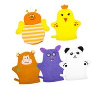 iplusmile Moufles de Bain pour Bébé Lot de 5 Coton Doux Exfoliation Douce Motif Fruits Pratique et