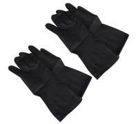 iplusmile Moufles de Teinture Réutilisables Noirs pour Coiffure, Protège-mains en Caoutchouc et Plastique, Lavables, 2 Paires pour Salon de Coiffure et Usage Artistique