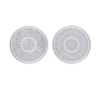 iplusmile Moules en Silicone pour Dessous de Tasse Mandala Rond 2 Pièces Moule Époxy DIY pour Création de sous-Verres Décoratifs Outil de Moulage pour Loisirs Créatifs