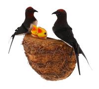 iplusmile Nid Hirondelle De Simulation Figurine Oiseau Artificiel Décoration Murale pour Jardin Et Patio